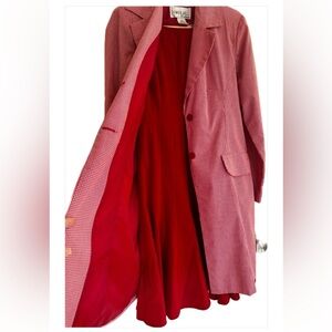 Elegant Red Gingham Women's Blazer